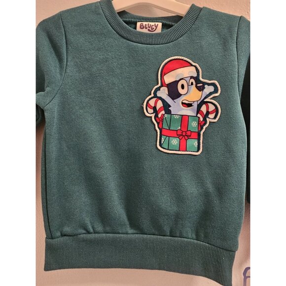 Infant & Toddler Boys & Girls Green Bluey Christmas Sweatshirt Top 12M - NWT - Picture 5 of 6